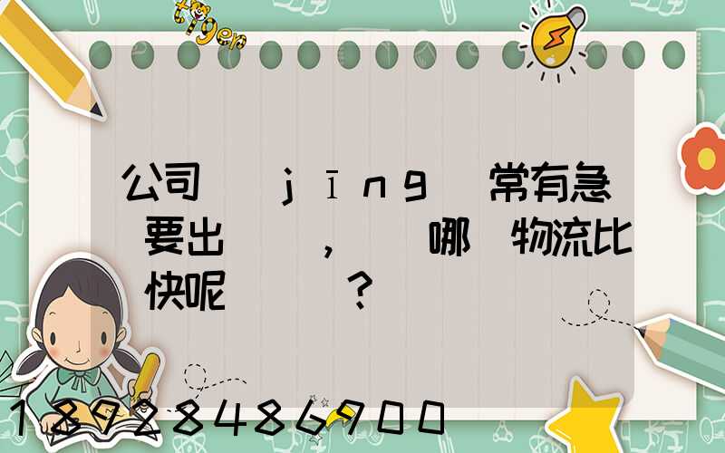 公司經(jīng)常有急貨要出，請問哪個物流比較快呢？